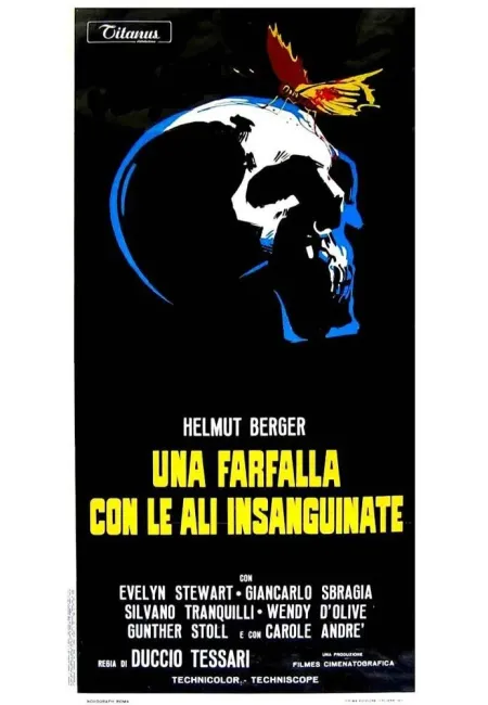 Una farfalla con le ali insanguinate